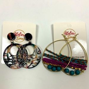 Acrylic Earrings (2 Pair of earrings for$16)